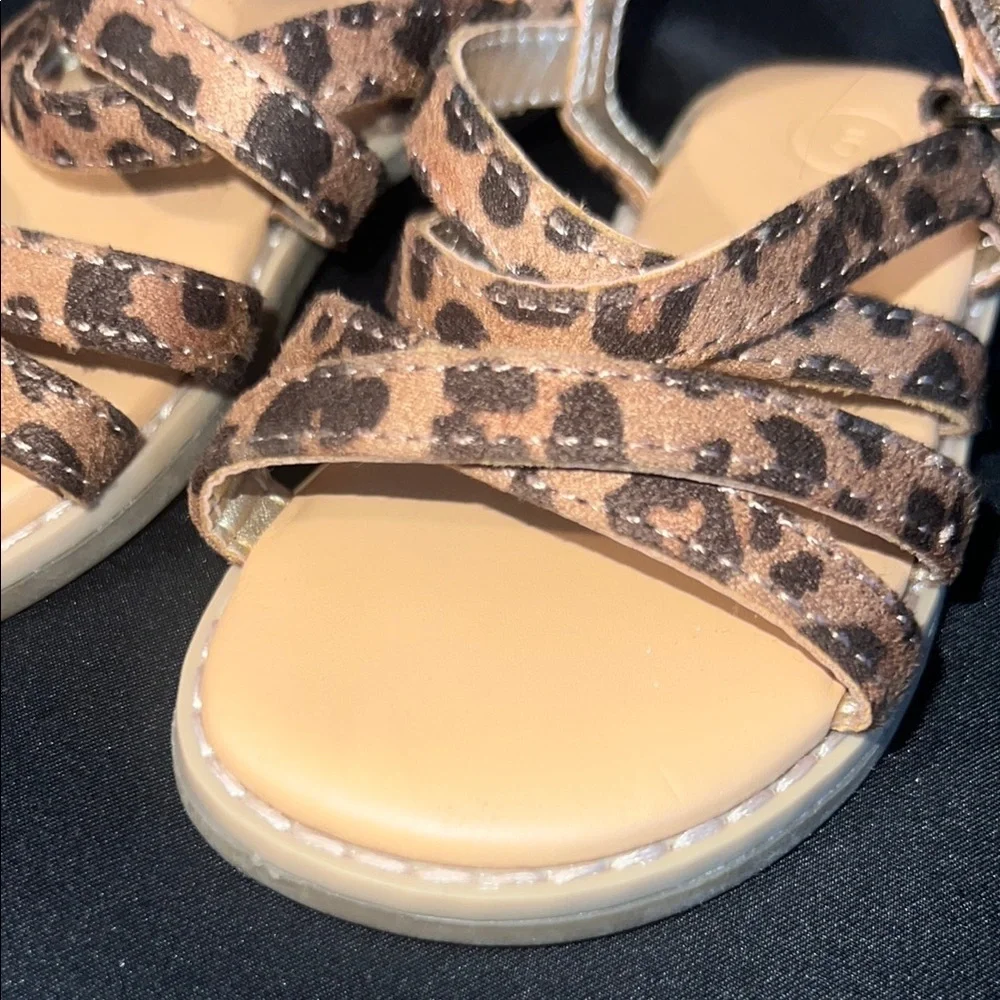 Cat & Jack Brown Sandals with Animal Print and Adjustable Straps